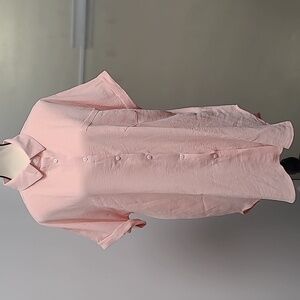 Unbranded Size XL Pastel Pink Short Sleeve Button Down Top
